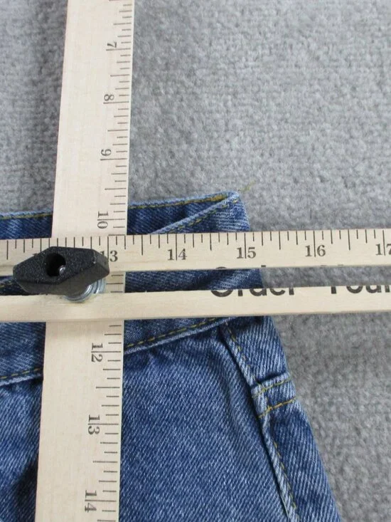 Mens Streetwear Jeans Size 30 Blue Denim Cross Logo Embroidered Luxury Grunge - Picture 8 of 11